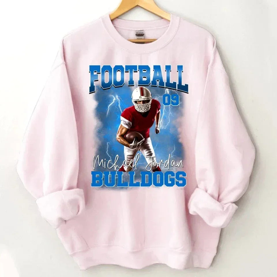 Customised Football Theme Clothes - Personalised Photo Sweatshirt - Gifts for Football Fans,Players - Joliny