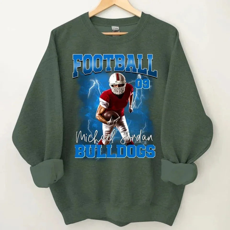 Customised Football Theme Clothes - Personalised Photo Sweatshirt - Gifts for Football Fans,Players - Joliny