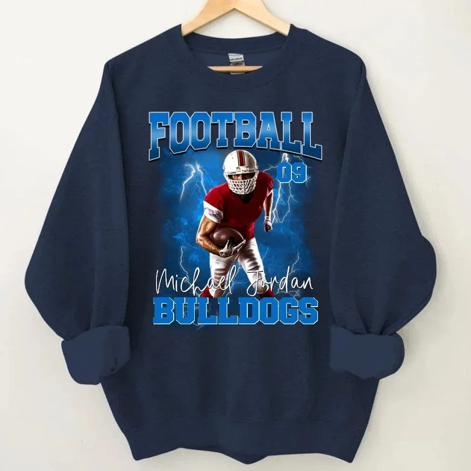 Customised Football Theme Clothes - Personalised Photo Sweatshirt - Gifts for Football Fans,Players - Joliny