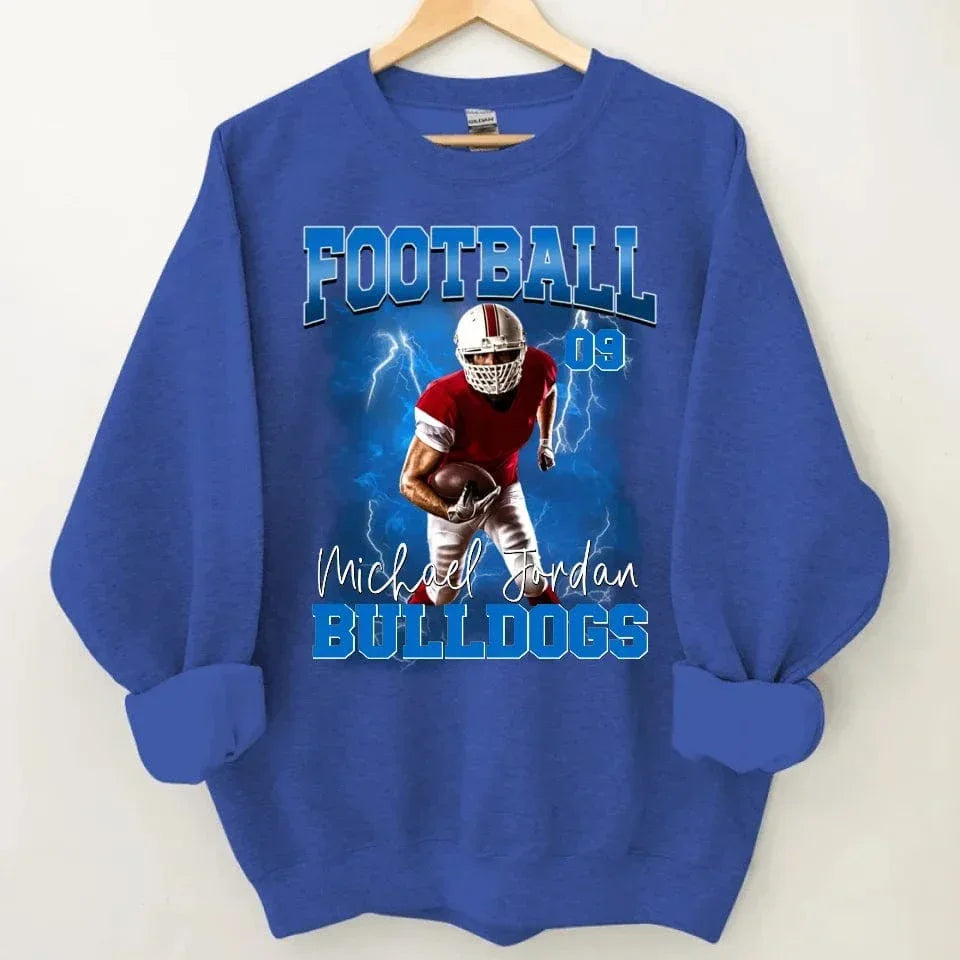 Customised Football Theme Clothes - Personalised Photo Sweatshirt - Gifts for Football Fans,Players - Joliny