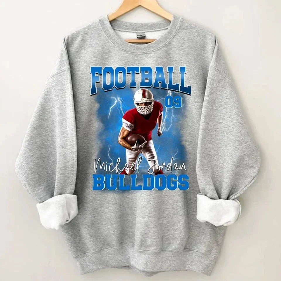 Customised Football Theme Clothes - Personalised Photo Sweatshirt - Gifts for Football Fans,Players