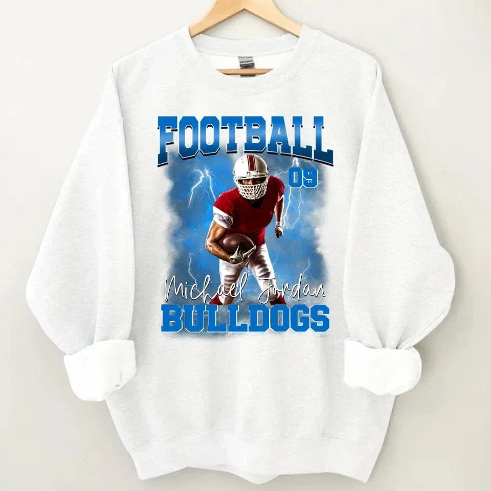 Customised Football Theme Clothes - Personalised Photo Sweatshirt - Gifts for Football Fans,Players