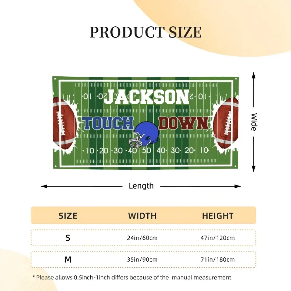 Custom Football Themed Banners - Personalized Football Banner - Gift For The Player,Sports Enthusiasts - Joliny