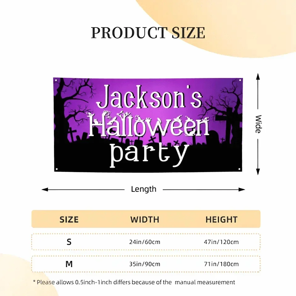 Custom Halloween Decoration Banner - Personalized Party Banner - Gift For Family,Friend,Party Lovers - Joliny