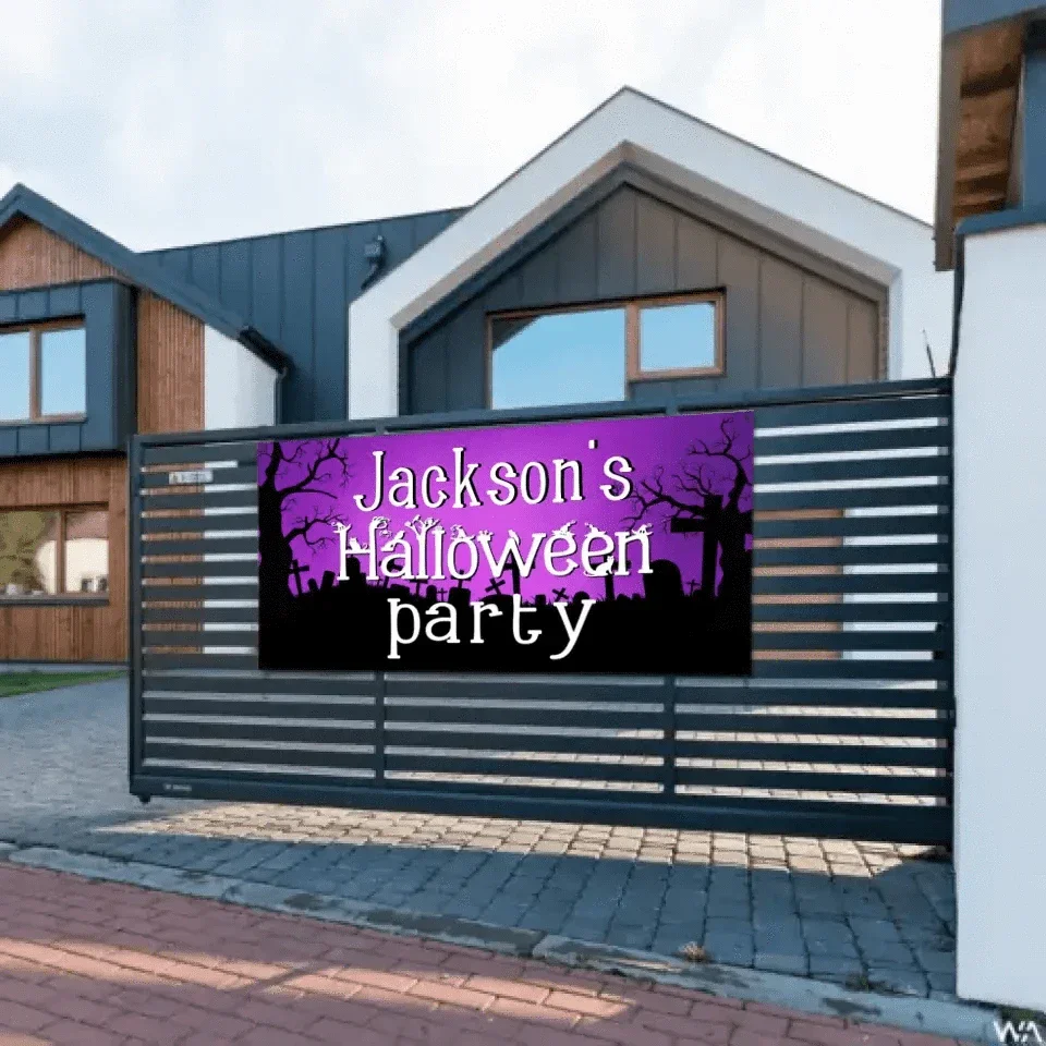 Custom Halloween Decoration Banner - Personalized Party Banner - Gift For Family,Friend,Party Lovers - Joliny