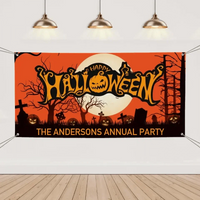 Custom Halloween Decoration Banner - Personalized Pumpkin Banner - Gift For Family,Friend,Children - Joliny