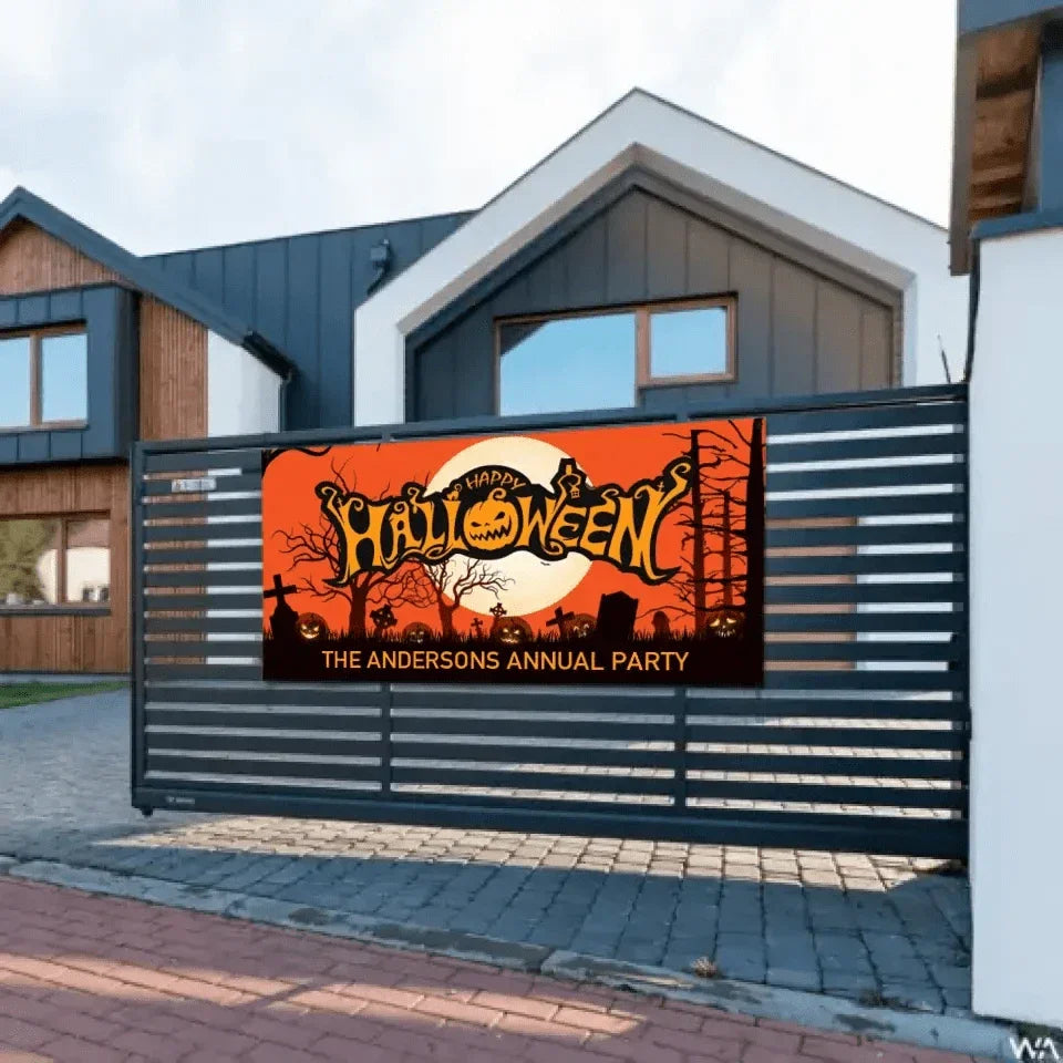 Custom Halloween Decoration Banner - Personalized Pumpkin Banner - Gift For Family,Friend,Children - Joliny