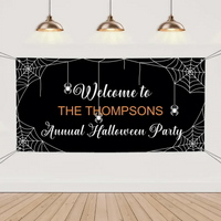 Custom Halloween Decoration Banner - Personalized Spider web Banner - Gift For Marvel Lovers,Party Lovers,Children - Joliny