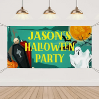 Custom Halloween Party Decoration Banner - Personalized Grave Ghost Banner - Halloween Party Supplies - Joliny