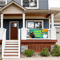 Custom Halloween Party Decoration Banner - Personalized Grave Ghost Banner - Halloween Party Supplies - Joliny