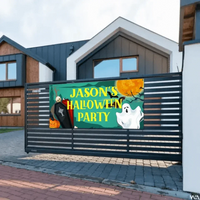 Custom Halloween Party Decoration Banner - Personalized Grave Ghost Banner - Halloween Party Supplies - Joliny
