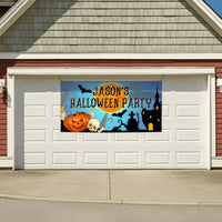 Custom Halloween Party Decoration Banner - Personalized Pumpkin Skull Bat Banner - Halloween Party Supplies - Joliny