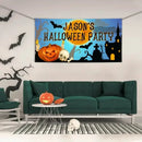 Custom Halloween Party Decoration Banner - Personalized Pumpkin Skull Bat Banner - Halloween Party Supplies - Joliny