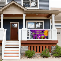 Custom Halloween Party Decoration Banner - Personalized Purple Horror Banner - Halloween Party Supplies - Joliny