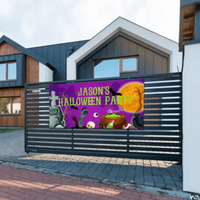 Custom Halloween Party Decoration Banner - Personalized Purple Horror Banner - Halloween Party Supplies - Joliny