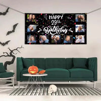 Custom Happy Birthday Banner, 9 Photos Birthday Banner - Joliny