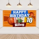 Custom Happy Birthday Banner - Personalized Basketball Banner - Gift For Children,Boy Girl Sports - Joliny
