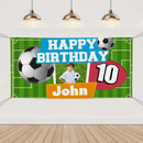 Custom Happy Birthday Banner - Personalized Soccer Banner - Gift For Children,Sports Enthusiasts - Joliny