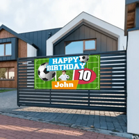 Custom Happy Birthday Banner - Personalized Soccer Banner - Gift For Children,Sports Enthusiasts - Joliny