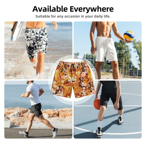 Custom Human Photo Summer Tropical Beach Short For Men - Joliny