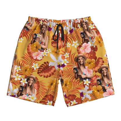 Custom Human Photo Summer Tropical Beach Short For Men - Joliny