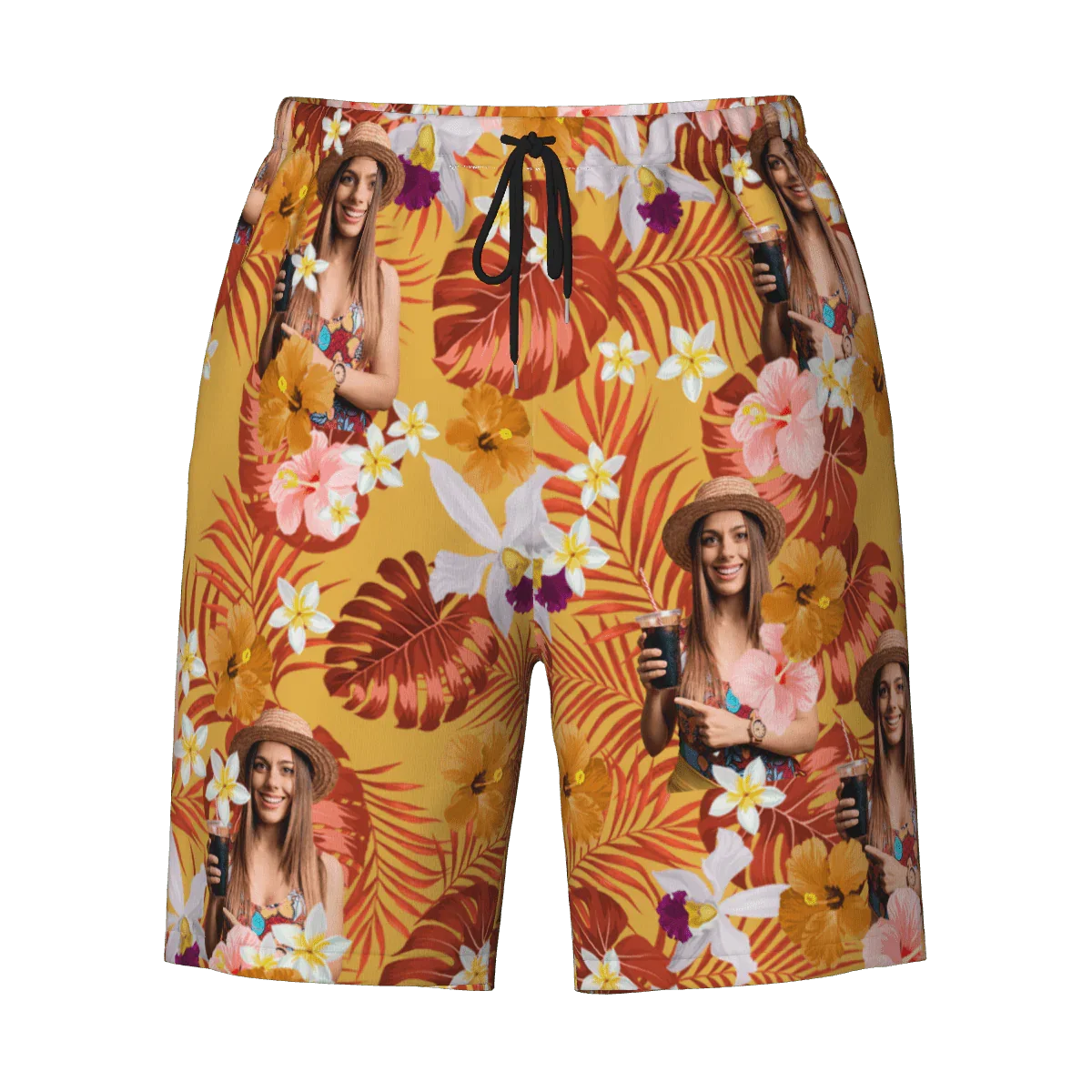 Custom Human Photo Summer Tropical Beach Short For Men - Joliny