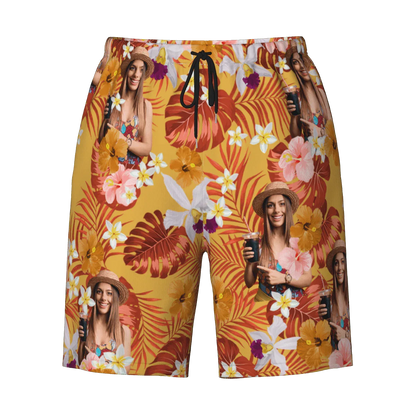 Custom Human Photo Summer Tropical Beach Short For Men - Joliny