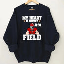 Customised My Heart Is On That Field Theme Clothes - Personalised Football Game Day Sweatshirt - A Gift for Players,Family,Friend - Joliny
