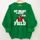 Customised My Heart Is On That Field Theme Clothes - Personalised Football Game Day Sweatshirt - A Gift for Players,Family,Friend - Joliny