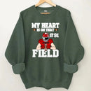 Customised My Heart Is On That Field Theme Clothes - Personalised Football Game Day Sweatshirt - A Gift for Players,Family,Friend - Joliny