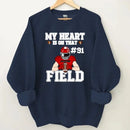 Customised My Heart Is On That Field Theme Clothes - Personalised Football Game Day Sweatshirt - A Gift for Players,Family,Friend - Joliny