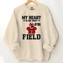 Customised My Heart Is On That Field Theme Clothes - Personalised Football Game Day Sweatshirt - A Gift for Players,Family,Friend - Joliny