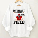 Customised My Heart Is On That Field Theme Clothes - Personalised Football Game Day Sweatshirt - A Gift for Players,Family,Friend - Joliny