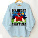 Customised My Heart Is On That Field Theme Clothes - Personalised Football Sweatshirt - Gifts for Football Fans - Joliny