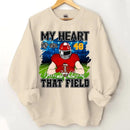Customised My Heart Is On That Field Theme Clothes - Personalised Football Sweatshirt - Gifts for Football Fans - Joliny