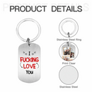 Custom Personalized Couple Photo Aluminum Keychain - I Love You - Joliny