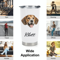 Custom Pet Themed Insulated Mugs - Personalized Pet Name and Photo Mug - Pet Lover Gifts - Joliny
