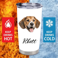 Custom Pet Themed Insulated Mugs - Personalized Pet Name and Photo Mug - Pet Lover Gifts - Joliny