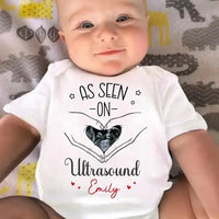 Custom Photo As Seen On Ultrasound - Family Personalized Custom Baby Onesie - Mother's Day, Baby Shower Gift, Gift For First Mom - Joliny