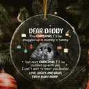 Custom Photo Baby Bump To Daddy, Mommy - Christmas Gift For New Parents - Personalized Circle Acrylic Ornament - Joliny
