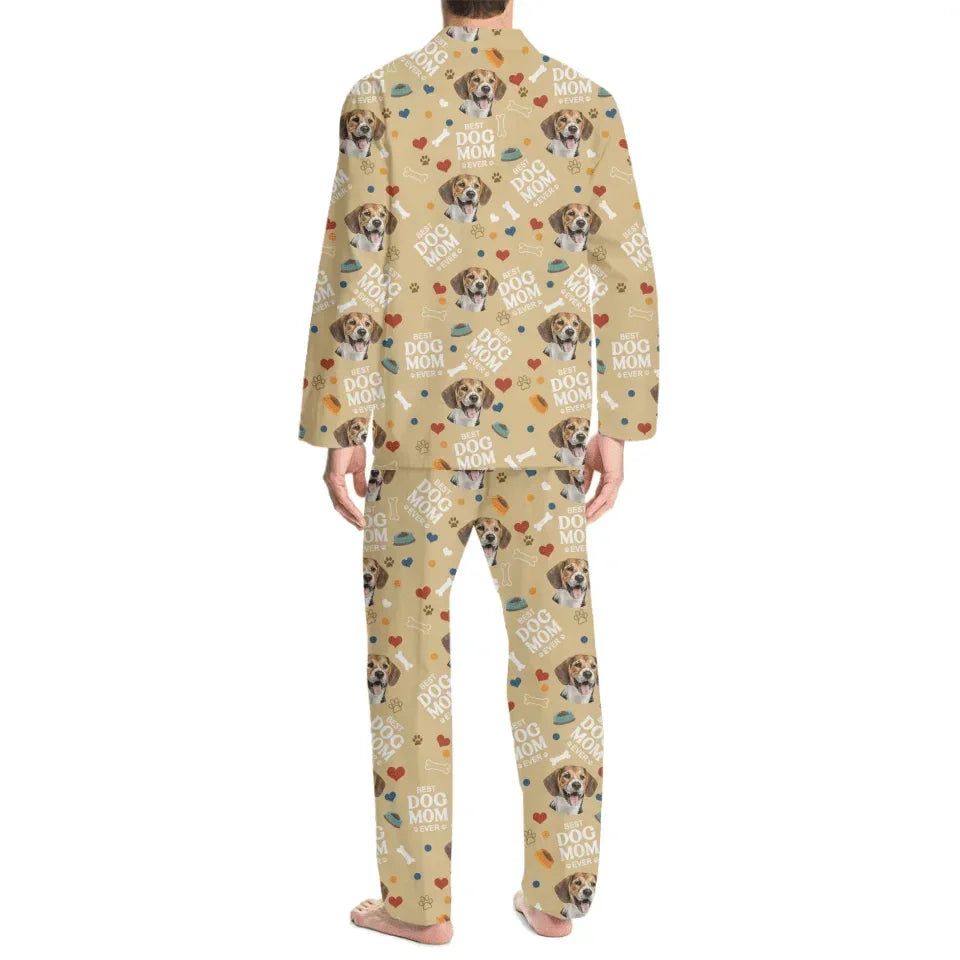 Custom Photo Best Dog Mom Dog Dad - Personalized Pajama Pants - Joliny