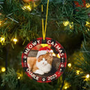 Custom Photo First Christmas - Dog & Cat & Baby Personalized Custom Acrylic Ornament - Christmas Gift For Family - Joliny