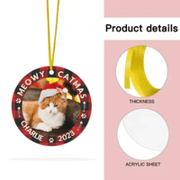 Custom Photo First Christmas - Dog & Cat & Baby Personalized Custom Acrylic Ornament - Christmas Gift For Family - Joliny