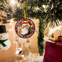 Custom Photo First Christmas - Dog & Cat & Baby Personalized Custom Acrylic Ornament - Christmas Gift For Family - Joliny