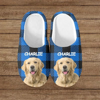 Custom Photo Happiness Is A Warm Puppy - Dog & Cat Personalized Custom Fluffy Slippers - Gift For Pet Owners, Pet Lovers - Joliny