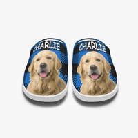 Custom Photo Happiness Is A Warm Puppy - Dog & Cat Personalized Custom Fluffy Slippers - Gift For Pet Owners, Pet Lovers - Joliny