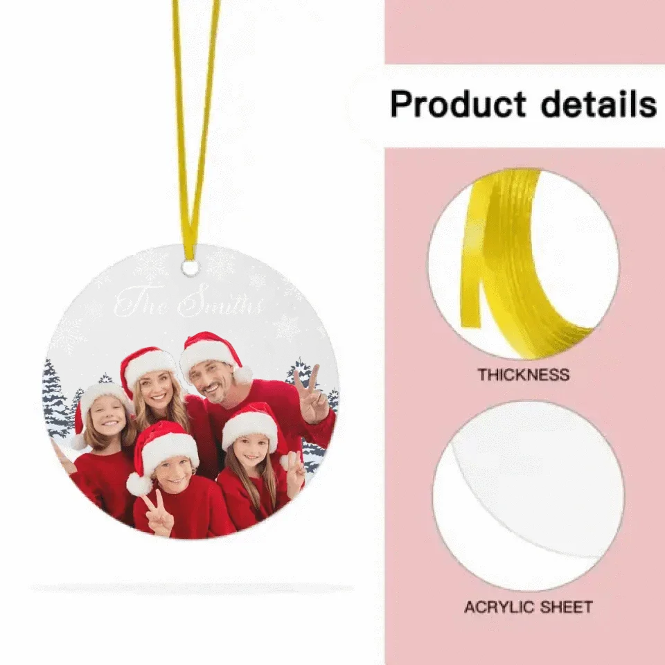 Custom Photo Inserted Family Christmas Personalized Acrylic Ornament - Joliny