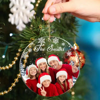 Custom Photo Inserted Family Christmas Personalized Acrylic Ornament - Joliny