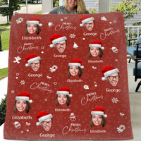 Custom Photo Joy Of Christmas Is Family - Family Personalized Custom Blanket - Christmas Gift For Family Members - Joliny