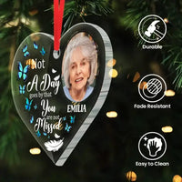 Custom Photo Memorial Personalized Ornament - Acrylic Heart Shaped - Christmas Gift, Sympathy Gift - Joliny